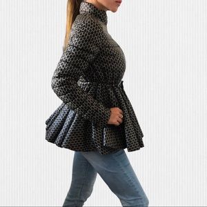 Authentic Moncler peplum down puffer jacket coat S